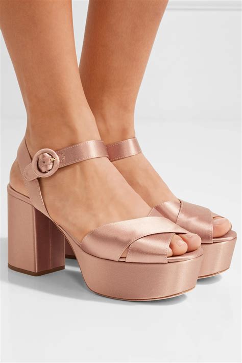 Prada satin platform shoes